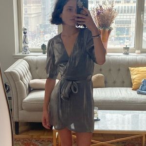 Zara summer 2019 paris - wrap silver summer dress